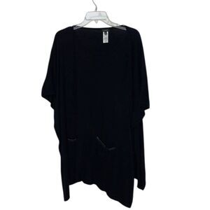 Talbots Black Knit Poncho Wrap Top Womens Size Large / Extra Large Relaxed Fit
